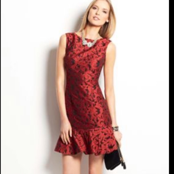 Ann Taylor Dresses & Skirts - 🥀ANN TAYLOR🥀JACQUARD FLOUNCE HEM DRESS🥀
